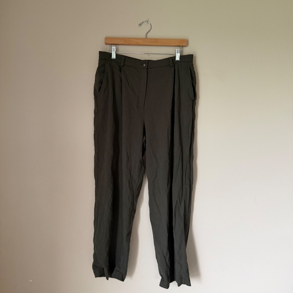 Lauren Ralph Lauren Pleated Wool Trousers Size 14